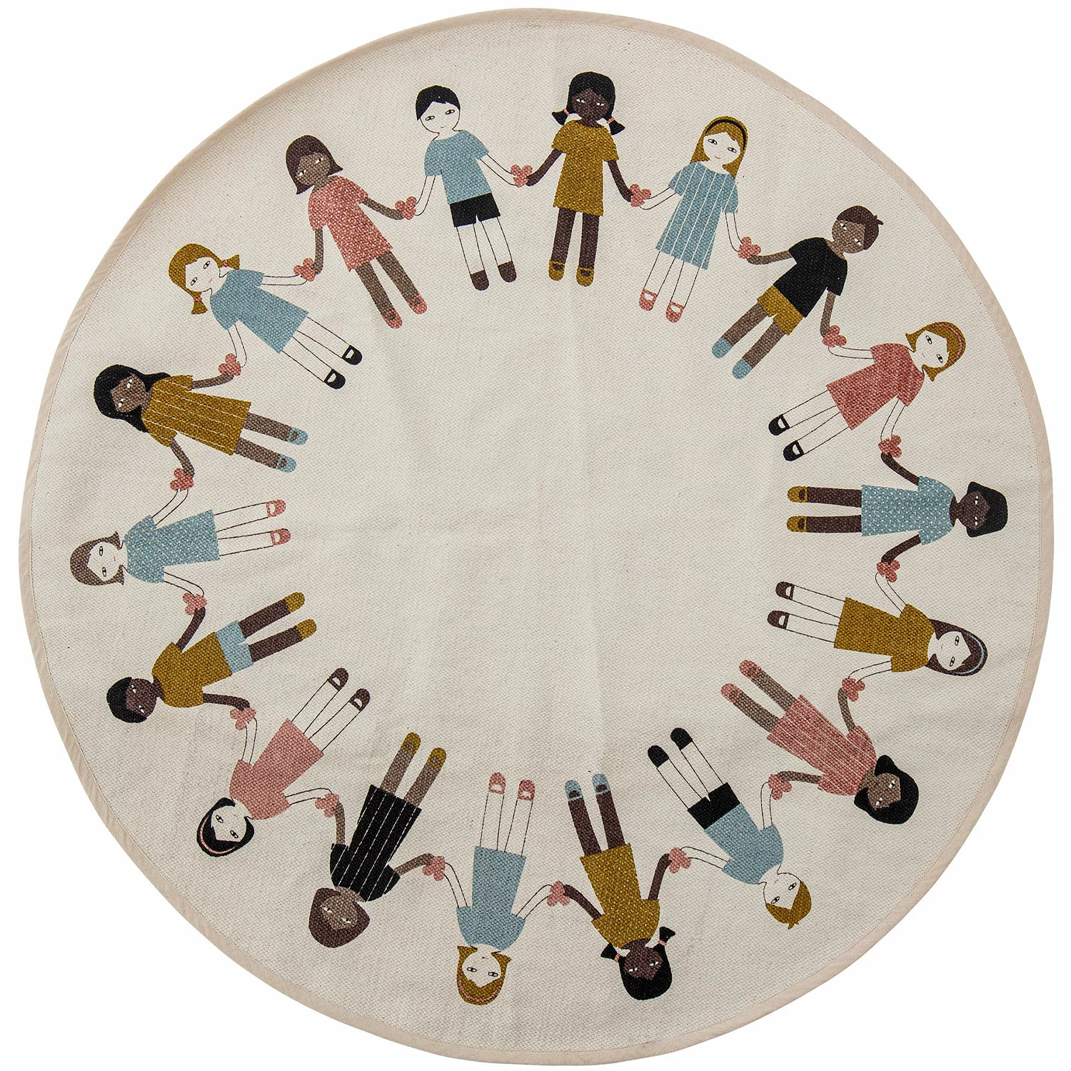 Bloomingville Friends Puuvillamatto Ø130 Cm 1 Bloomingville Friends Puuvillamatto Ø130 Cm