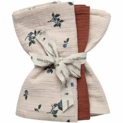 Garbo & Friends Blueberry Muslin Röyhtäytysliinat 3-pakkaus, 40X40 Cm