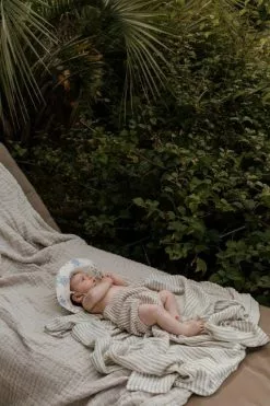 Garbo & Friends Stripe Anjou Kapalopeitto Musliini, 110x110 Cm -Outdoor Textiles myynti garbo friends stripe anjou 48