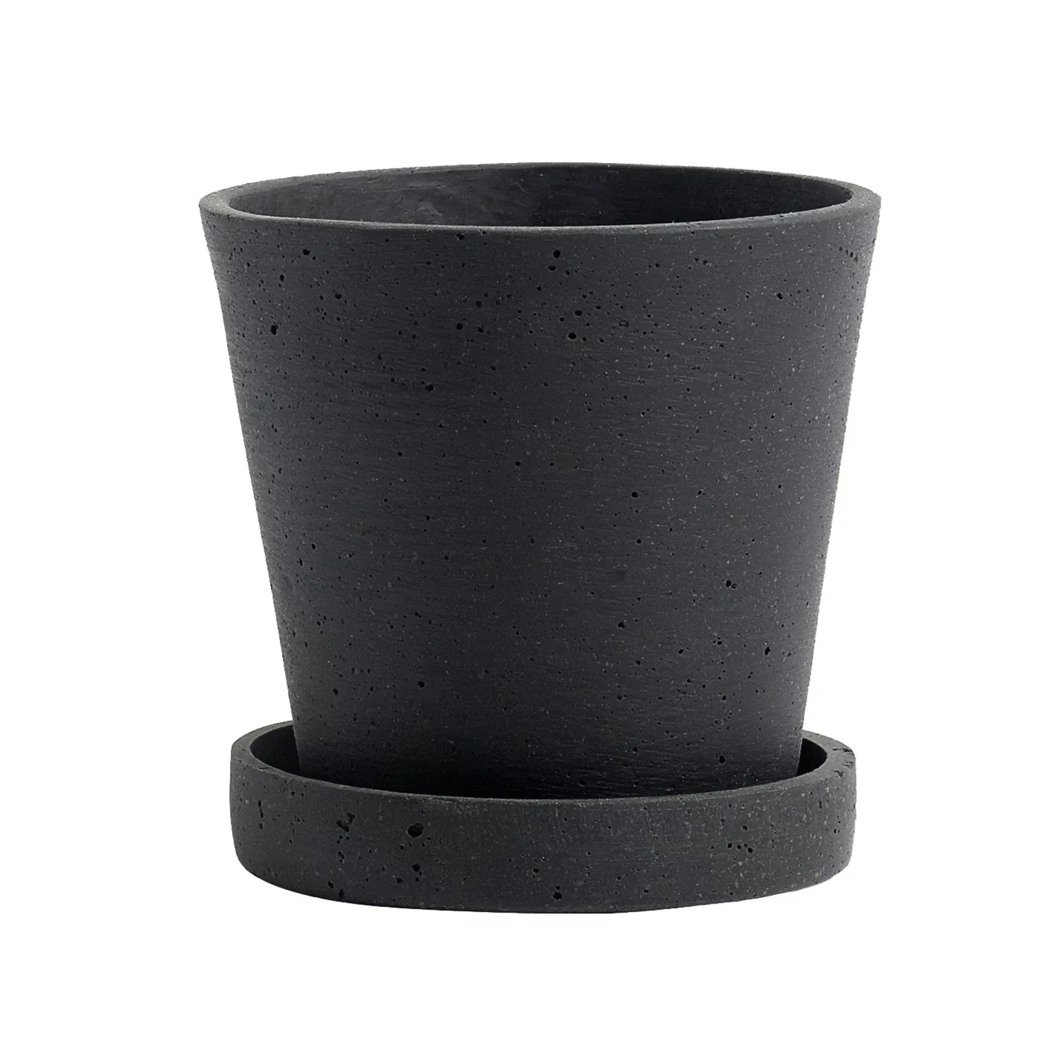 Hay Flowerpot Ruukku Pikkulautasella Musta, Ø11 Cm S 1 Hay Flowerpot Ruukku Pikkulautasella Musta, Ø11 Cm S