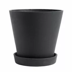 Hay Flowerpot Ruukku Pikkulautasella Musta, Ø21.5 Cm XL