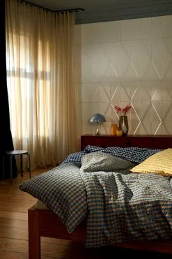 Juna Bæk & Bølge Tyynynpäällinen 60x63 Cm, Sininen/Ochre -Outdoor Textiles myynti juna bk blge tyynynpaallinen 13