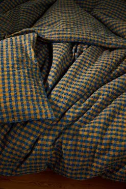 Juna Bæk & Bølge Tyynynpäällinen 50x60 Cm, Sininen/Ochre -Outdoor Textiles myynti juna bk blge tyynynpaallinen 18