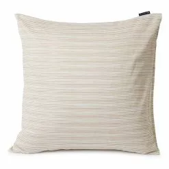 Lexington Striped Organic Cotton Sateen Tyynynpäällinen Beige, 65x65 Cm