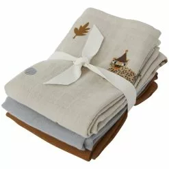 OYOY Musliinihuovat 3-pakkaus 70x70 Cm, Leopardi Clay