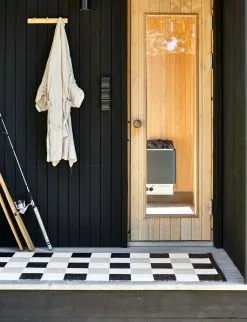 Pappelina Pix Matto Musta / Vanilla / Beige, 70x160 Cm -Outdoor Textiles myynti pappelina pix rug black vanilla beige 2 2