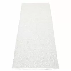 Pappelina Svea Matto 70x240 Cm, Metallic White/White