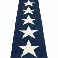 Pappelina Viggo One Matto Dark Blue/ Vanilla, 70x250 Cm