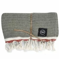 Recycled By Wille Badlakan Hamam Amasra 90x190 Cm Olivegrön/beige/rost Kylpylakana Oliivinvihreä -Outdoor Textiles myynti recycled by wille badlakan hamam amasra 90x190 cm olivegron beige rost 3