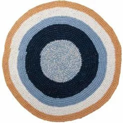 Sebra Puuvillamatto Virkattu Ø120 Cm, Harbour Blue
